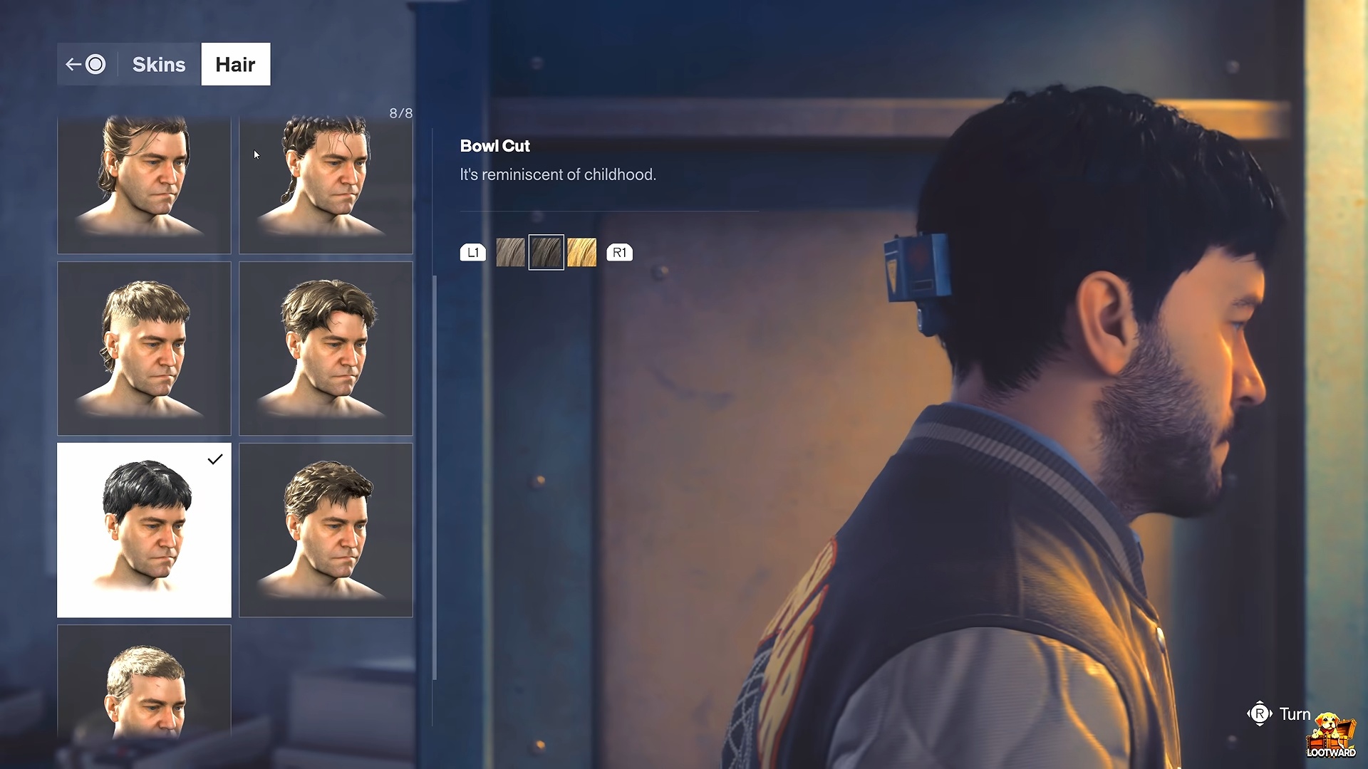 Bowl Cut in the Hair menu