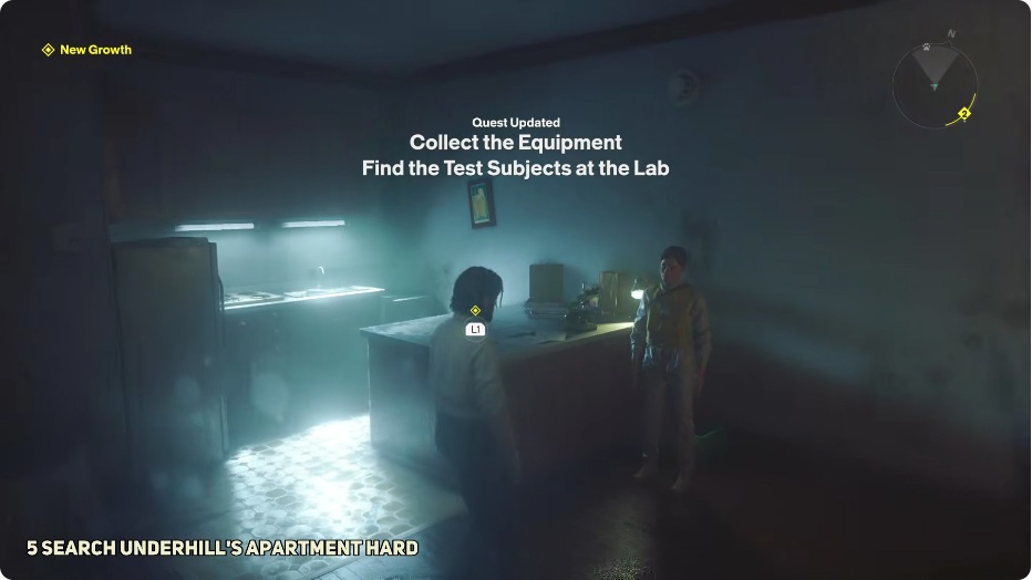 Underhill’s apartment counter during the sewer lab key pickup