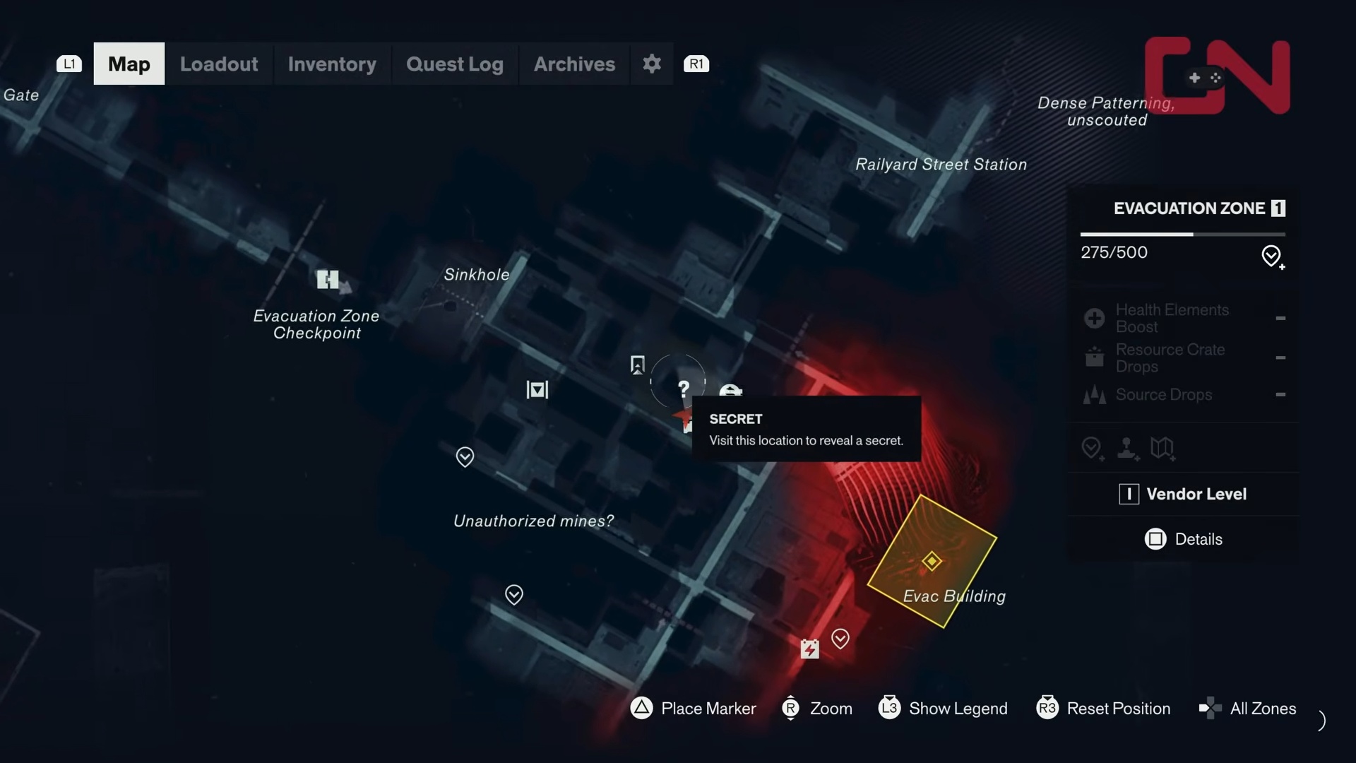 Evacuation Zone map at the gallery