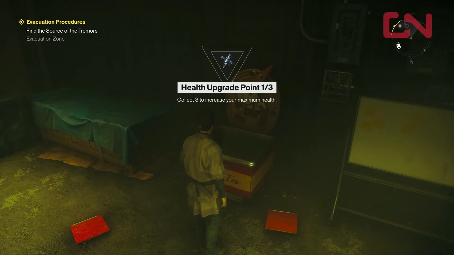 Health Upgrade Point notification inside the gallery hideout