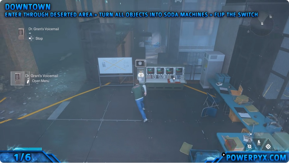 Downtown control console, whiteboard and voicemail interaction
