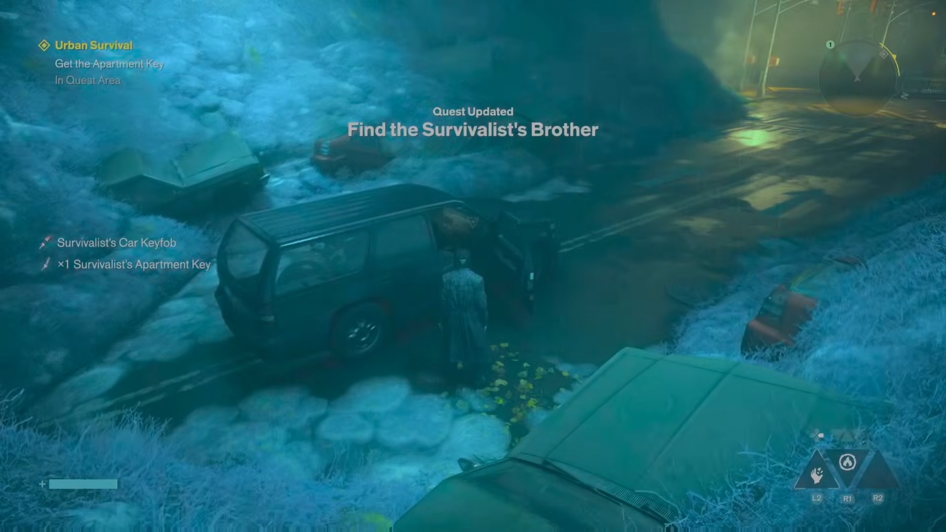 Apartment Key pickup and changed quest objective at the car