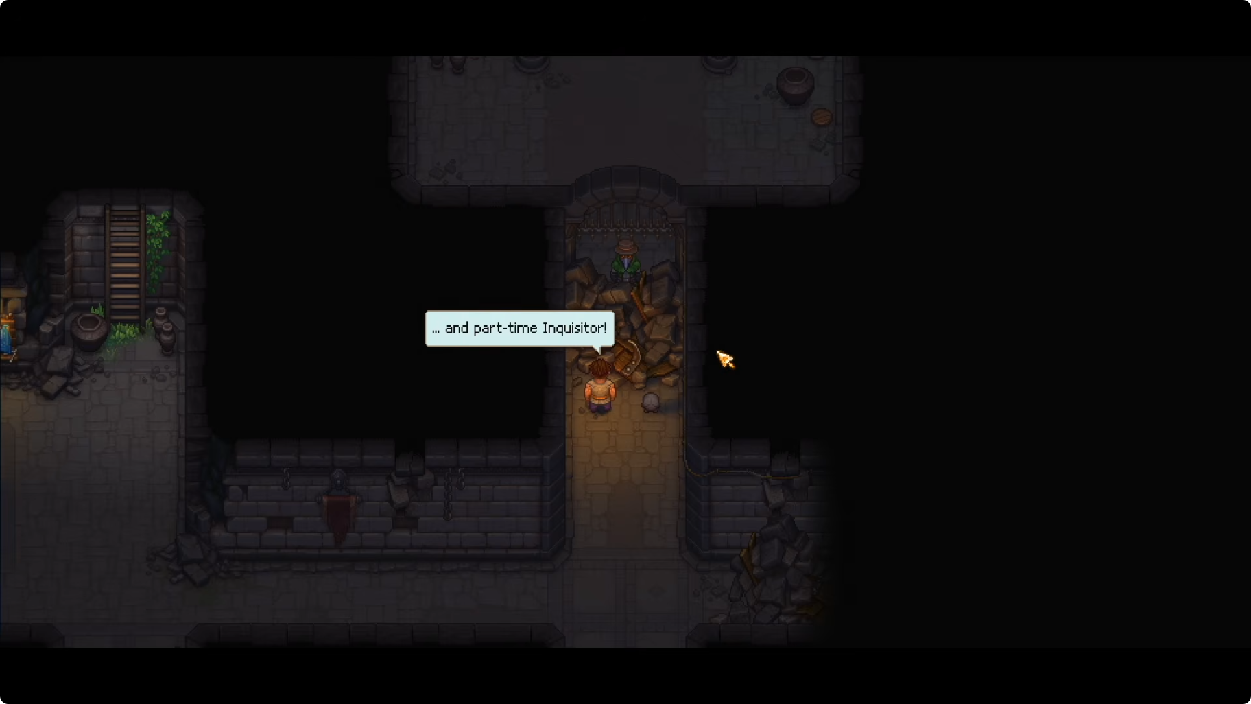 Albert speaking to the Keeper in the morgue