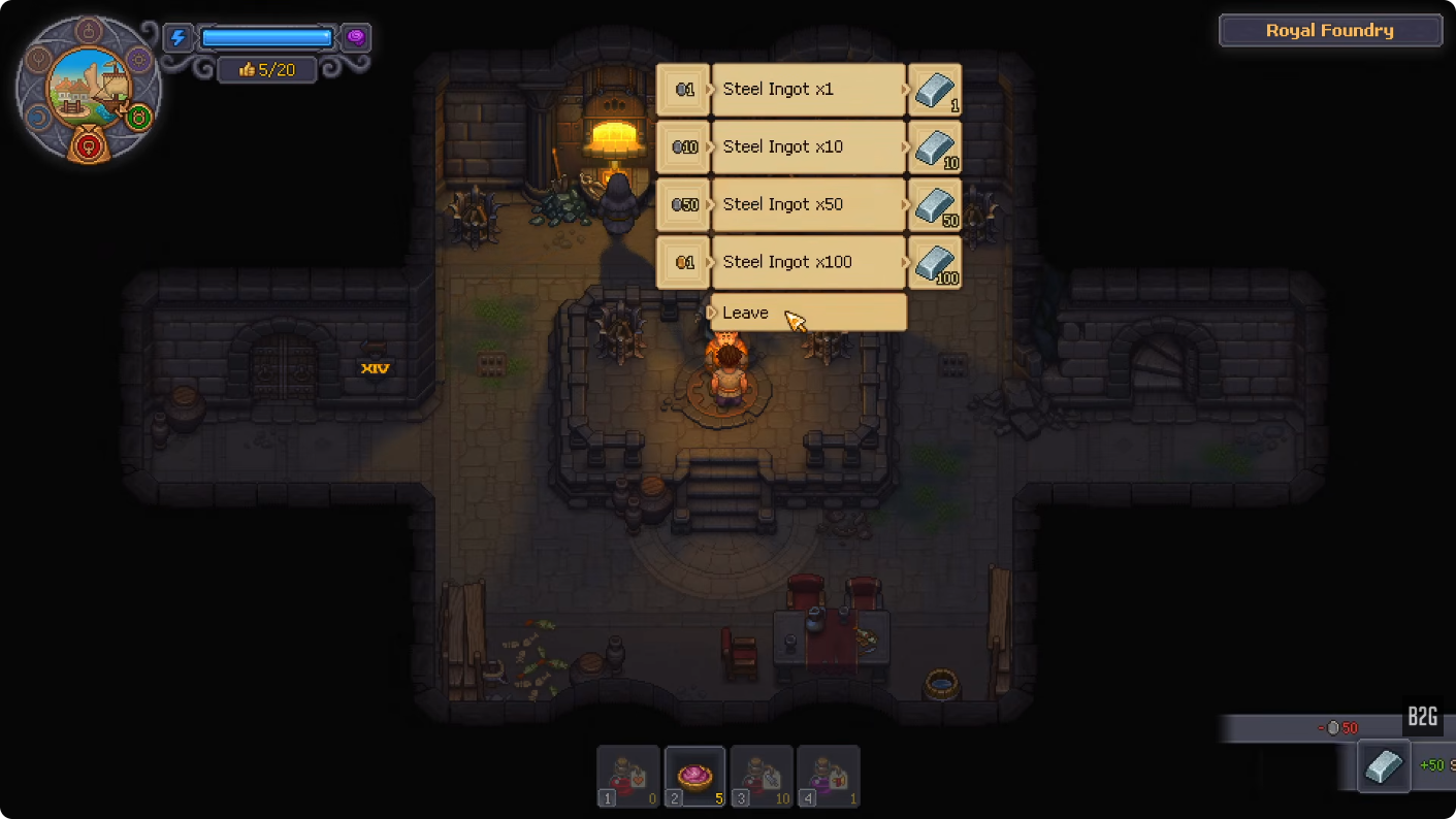 Brother Bishop dialogue offering Steel Ingots in lots of one, ten, fifty and one hundred