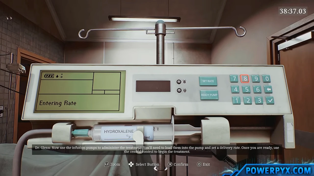 Hydroxalene syringe in an infusion pump