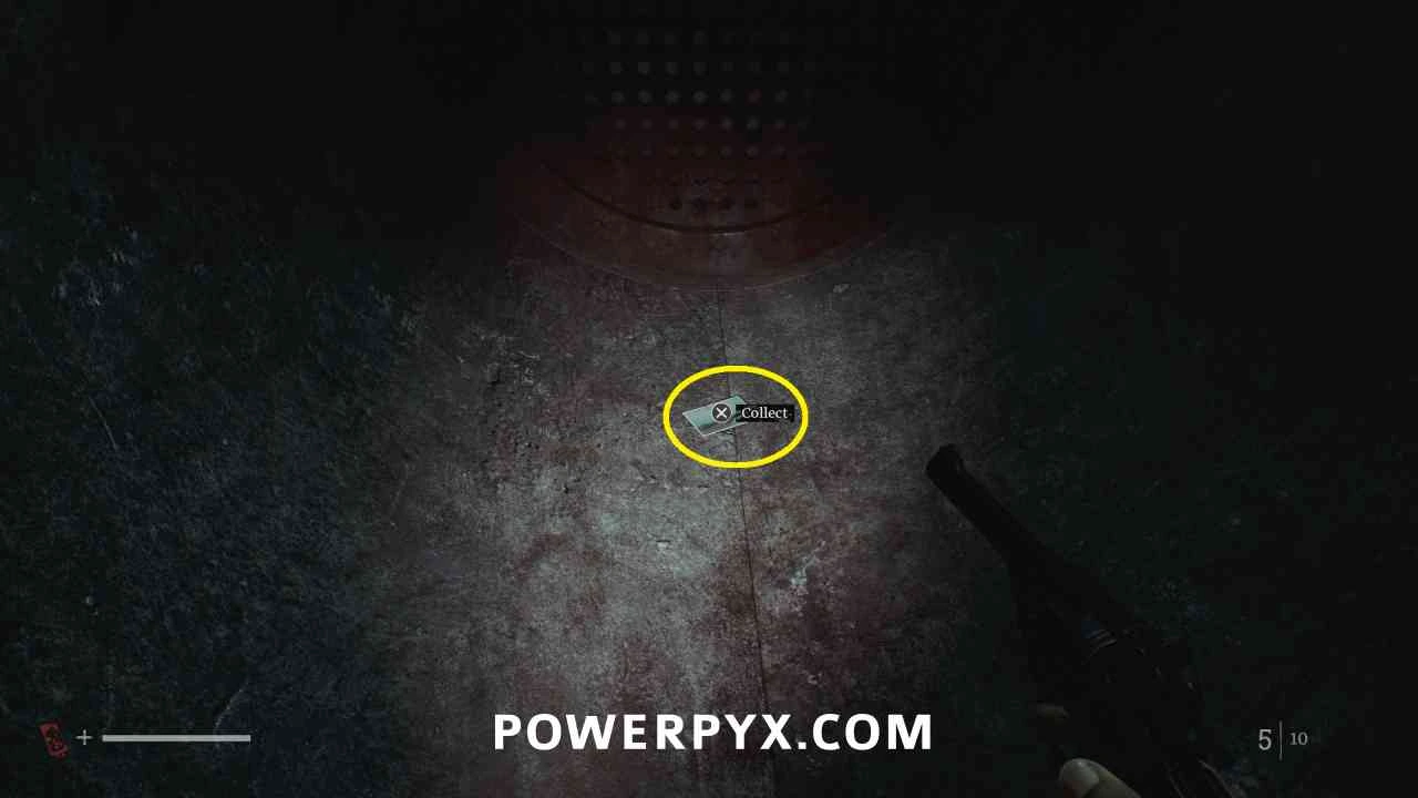 Final postcard on the floor of the altered CEG pipe
