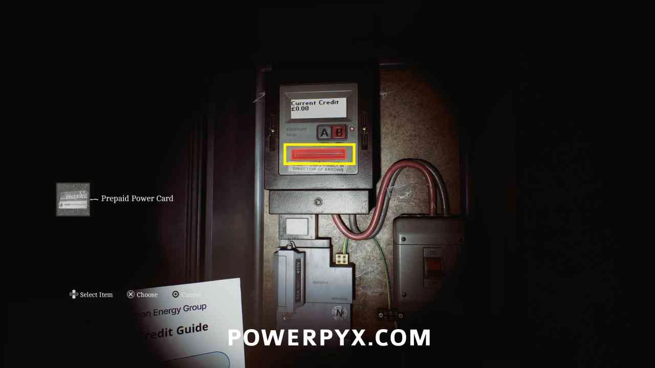 Power meter showing the Card Credit display