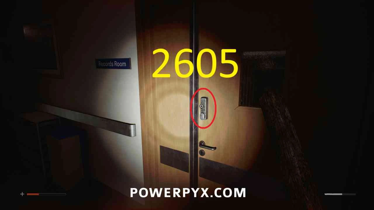 Records Room double doors and keypad
