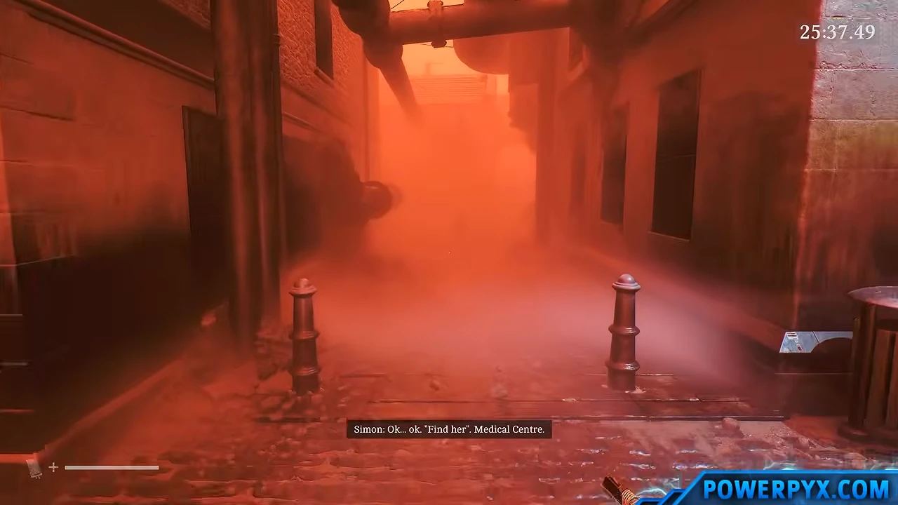 Foggy street on the Part 2 Chapter 6 route